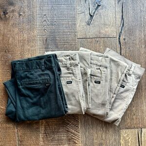 Lot of 4 RVCA THE WEEKEND STRETCH STRAIGHT FIT PANTS khaki/black boys size 30